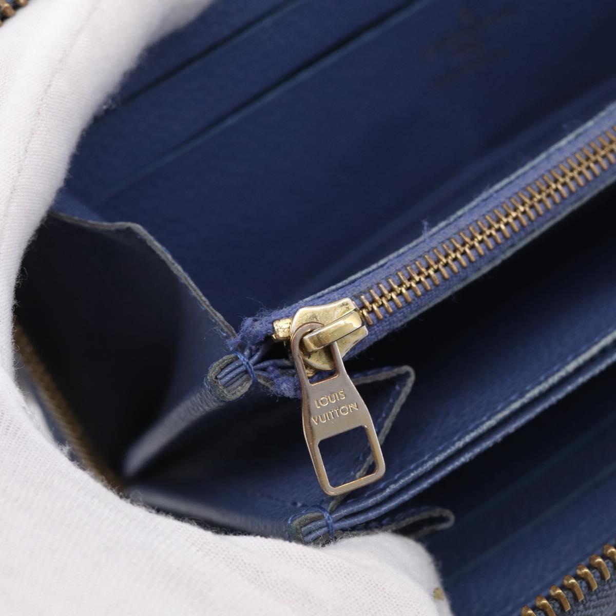 LOUIS VUITTON Monogram Empreinte Zippy Wallet Blue M11969 LV Auth 215584