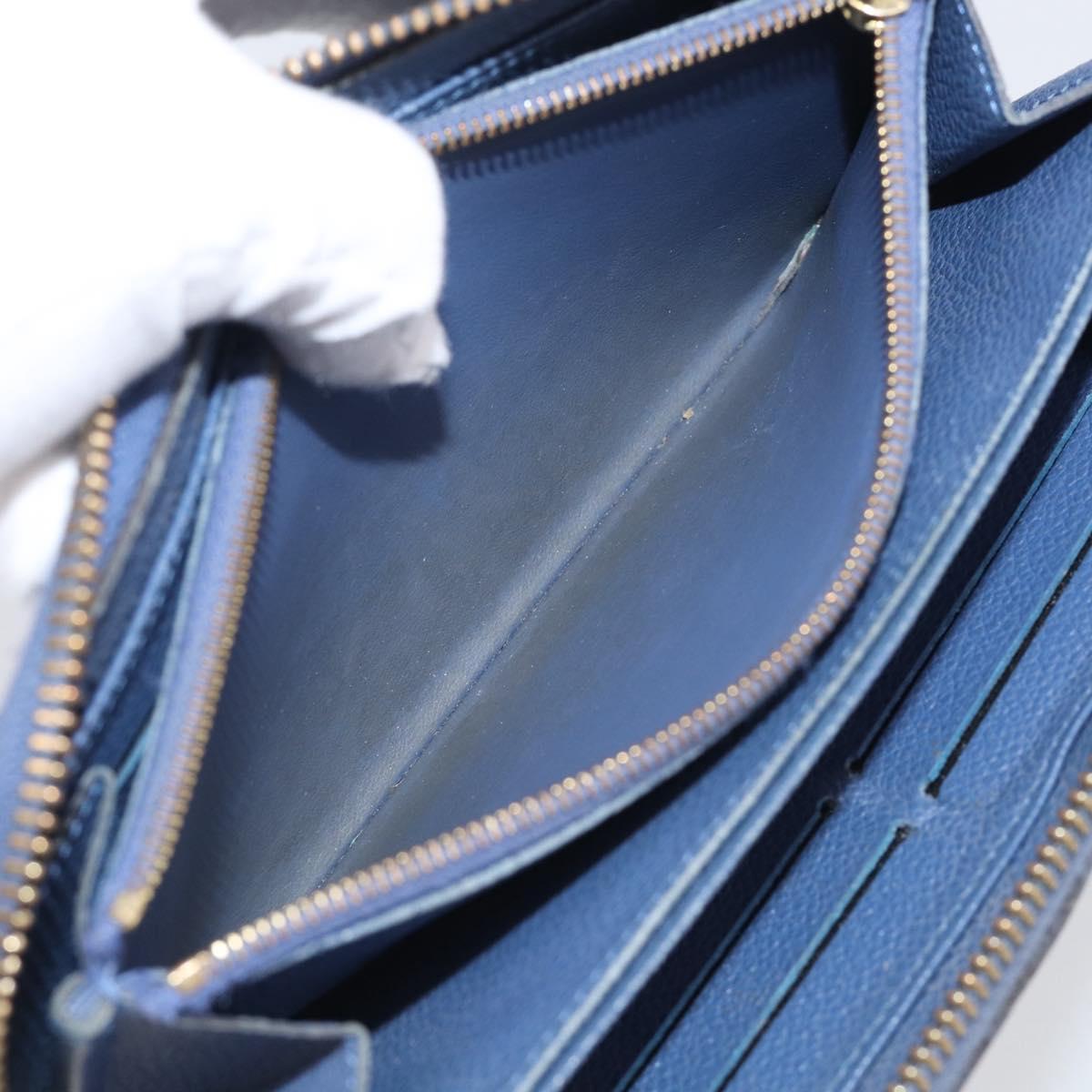 LOUIS VUITTON Monogram Empreinte Zippy Wallet Blue M11969 LV Auth 215584