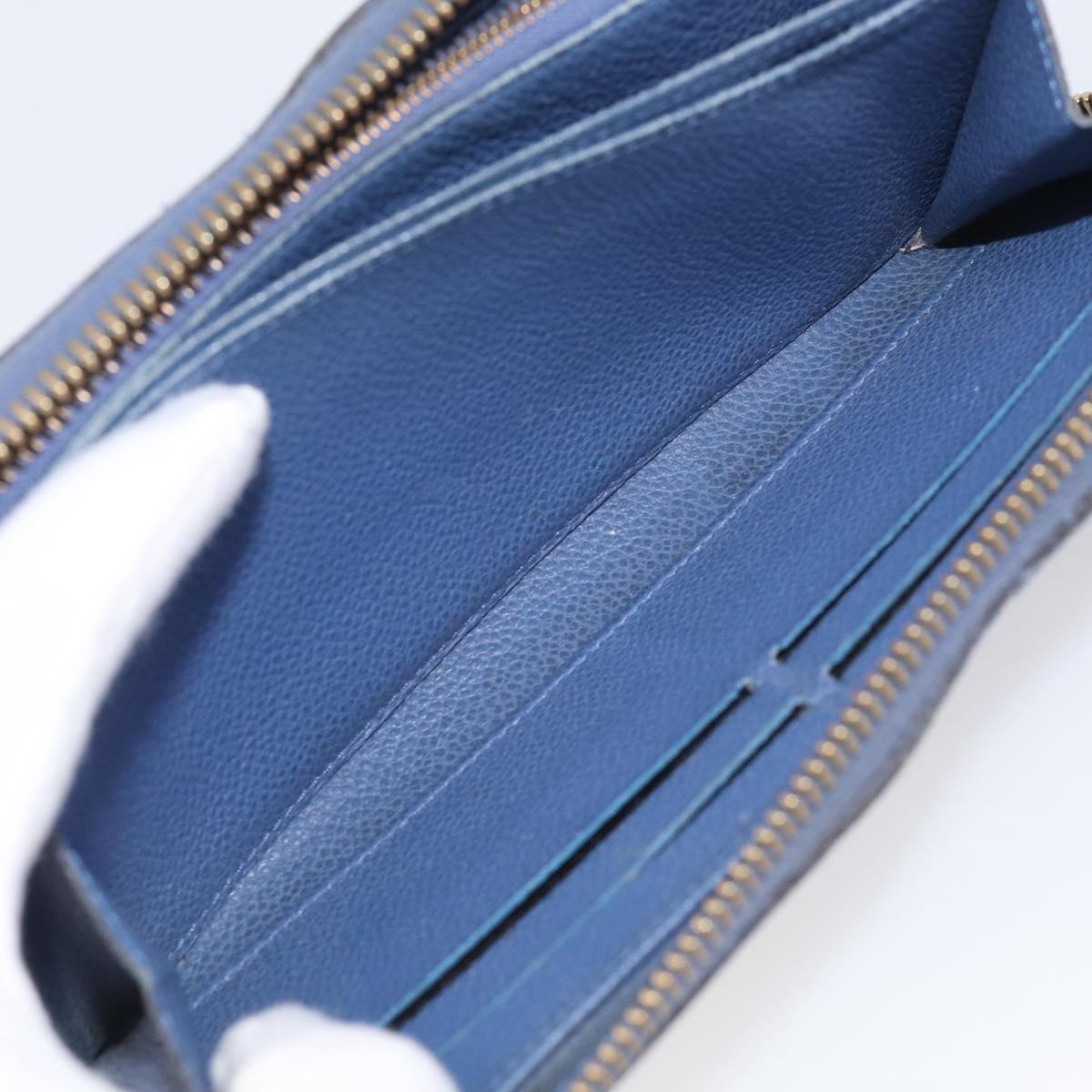 LOUIS VUITTON Monogram Empreinte Zippy Wallet Blue M11969 LV Auth 215584