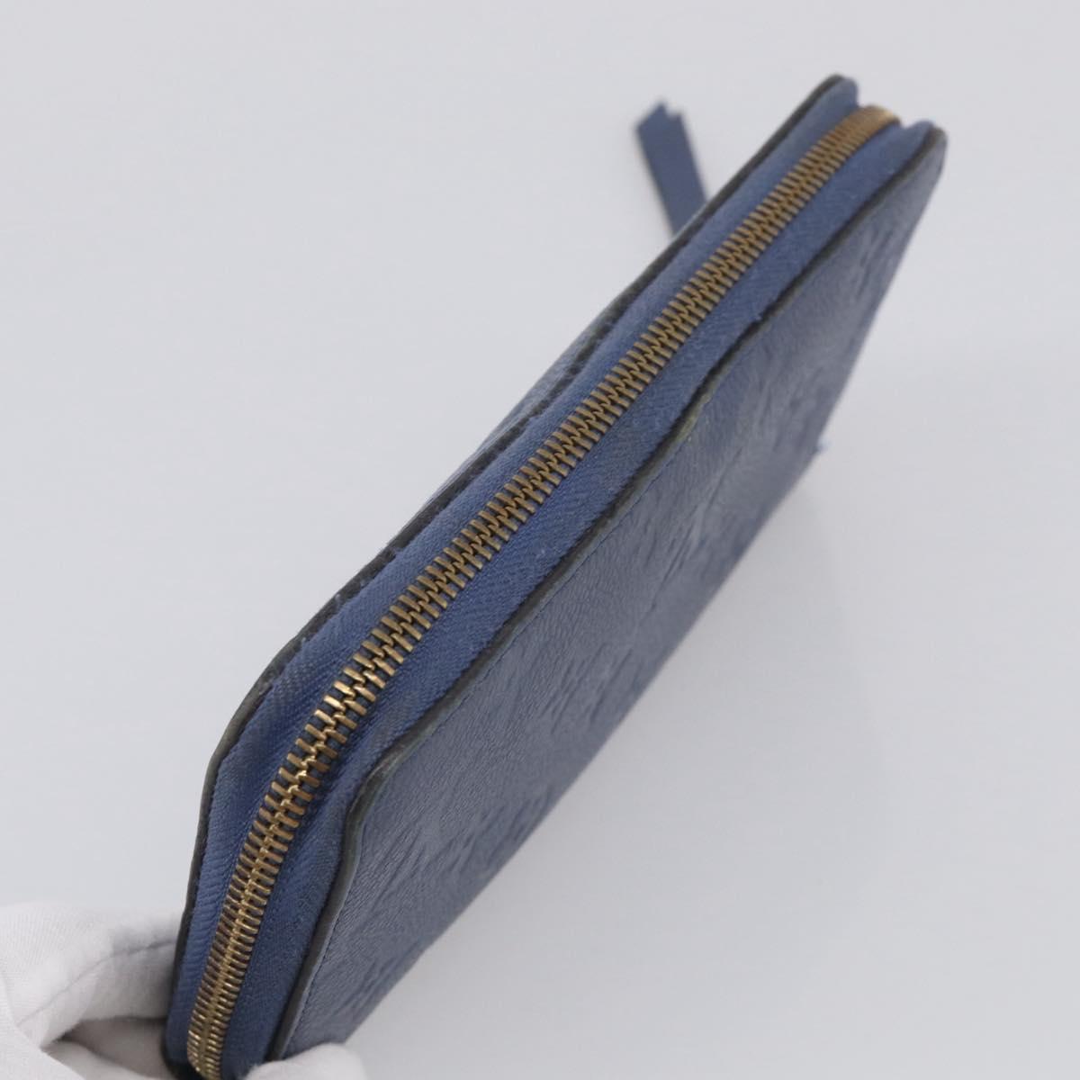 LOUIS VUITTON Monogram Empreinte Zippy Wallet Blue M11969 LV Auth 215584