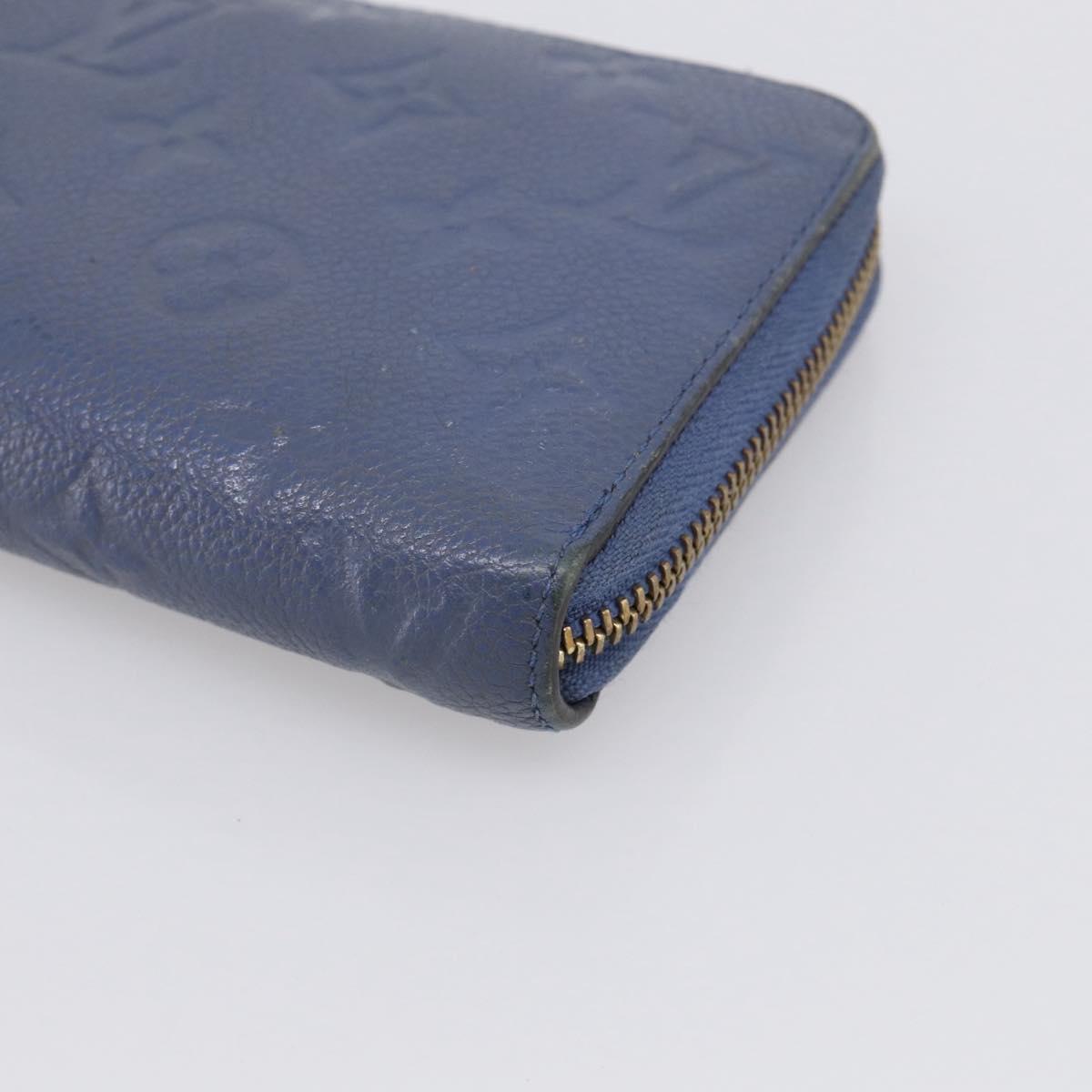 LOUIS VUITTON Monogram Empreinte Zippy Wallet Blue M11969 LV Auth 215584