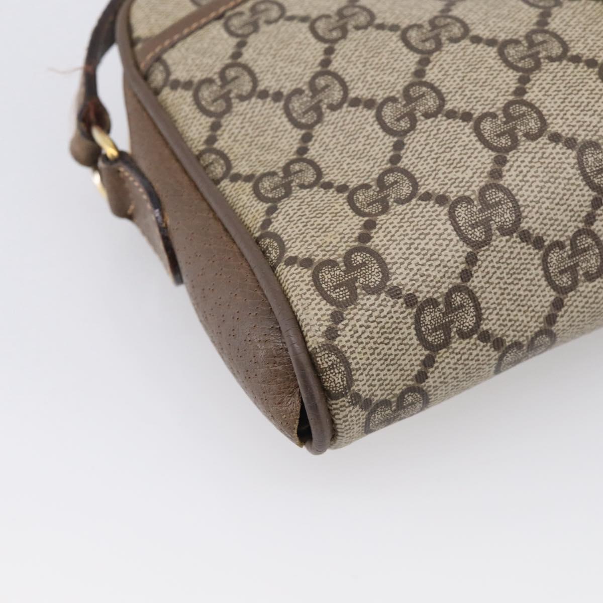 GUCCI GG Supreme Web Sherry Line Bag PVC Beige Gold 89 02 055 Auth 215588