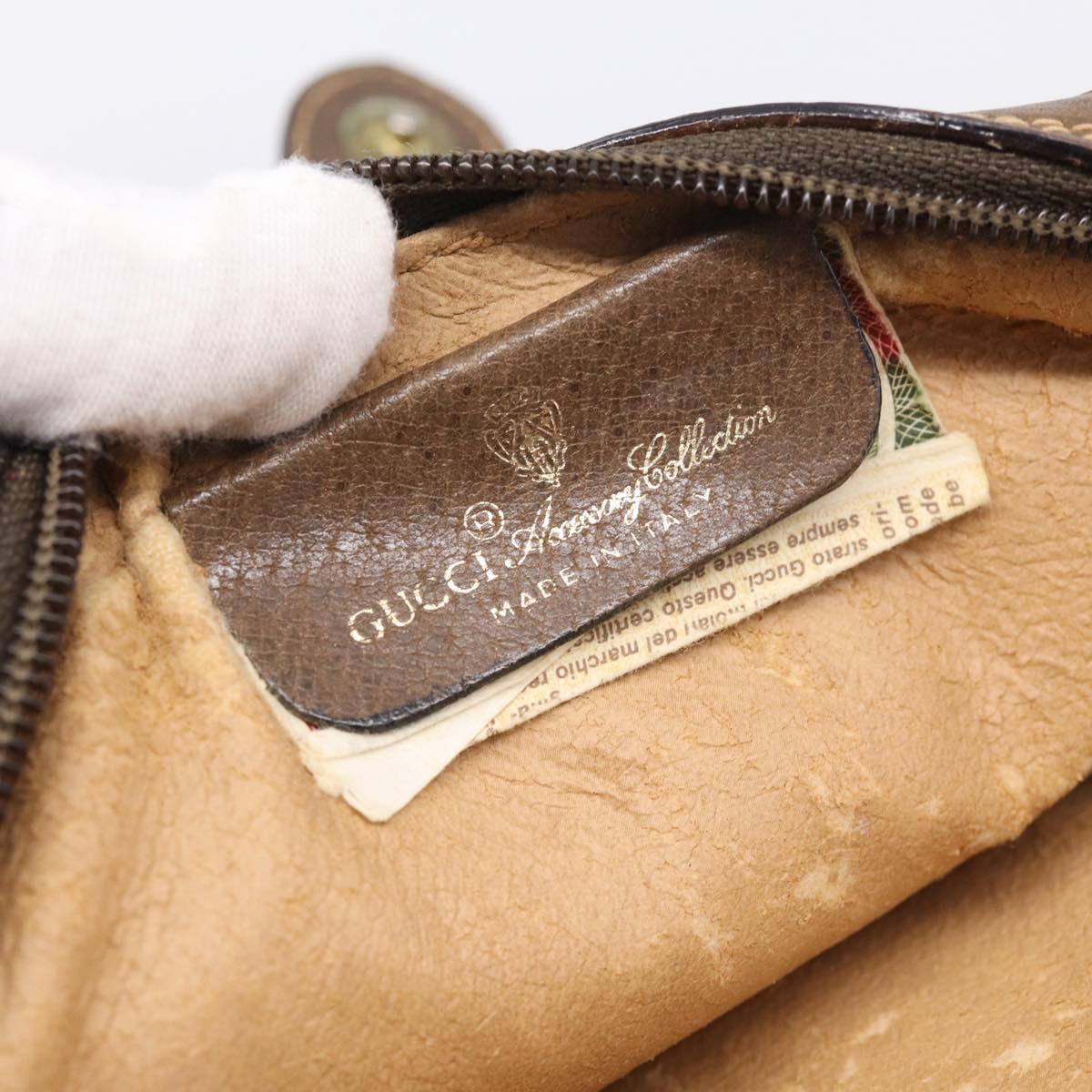 GUCCI GG Supreme Web Sherry Line Bag PVC Beige Gold 89 02 055 Auth 215588