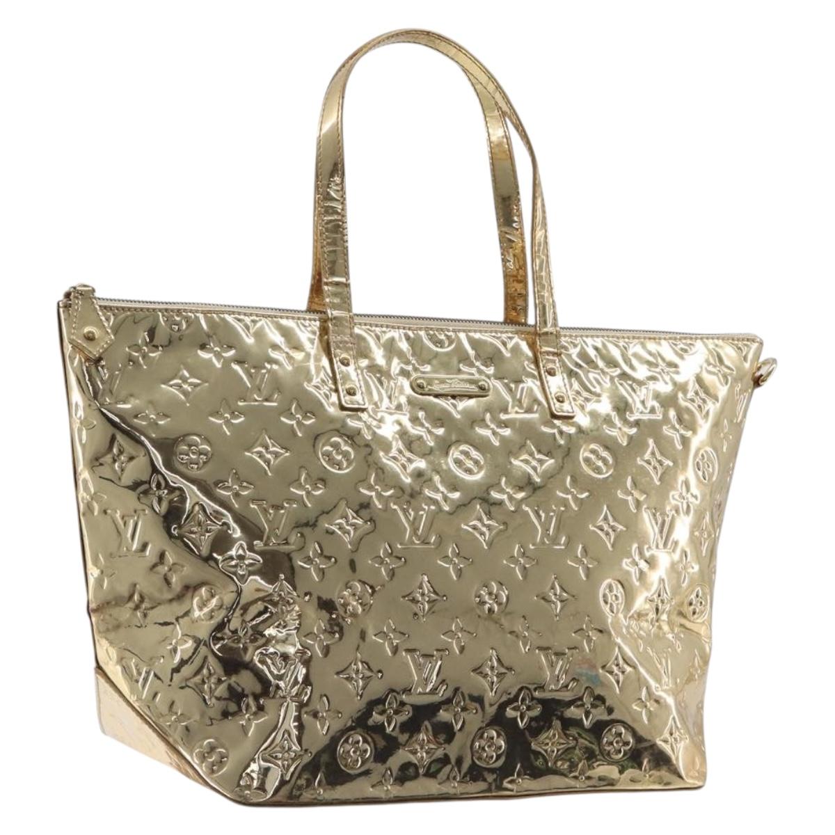 LOUIS VUITTON Monogram Miroir Bellevue GM Tote Bag Gold LV Auth 215596