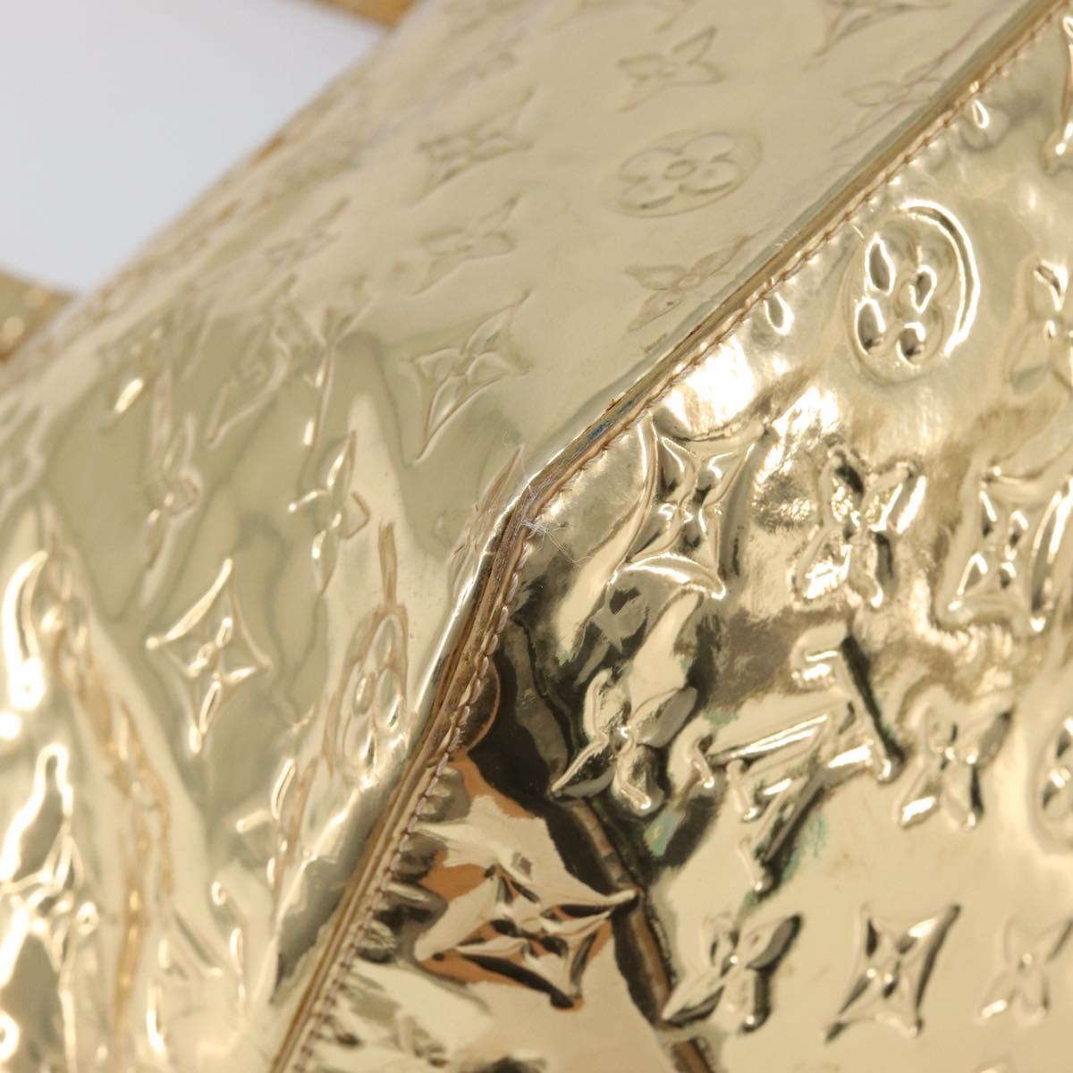LOUIS VUITTON Monogram Miroir Bellevue GM Tote Bag Gold LV Auth 215596