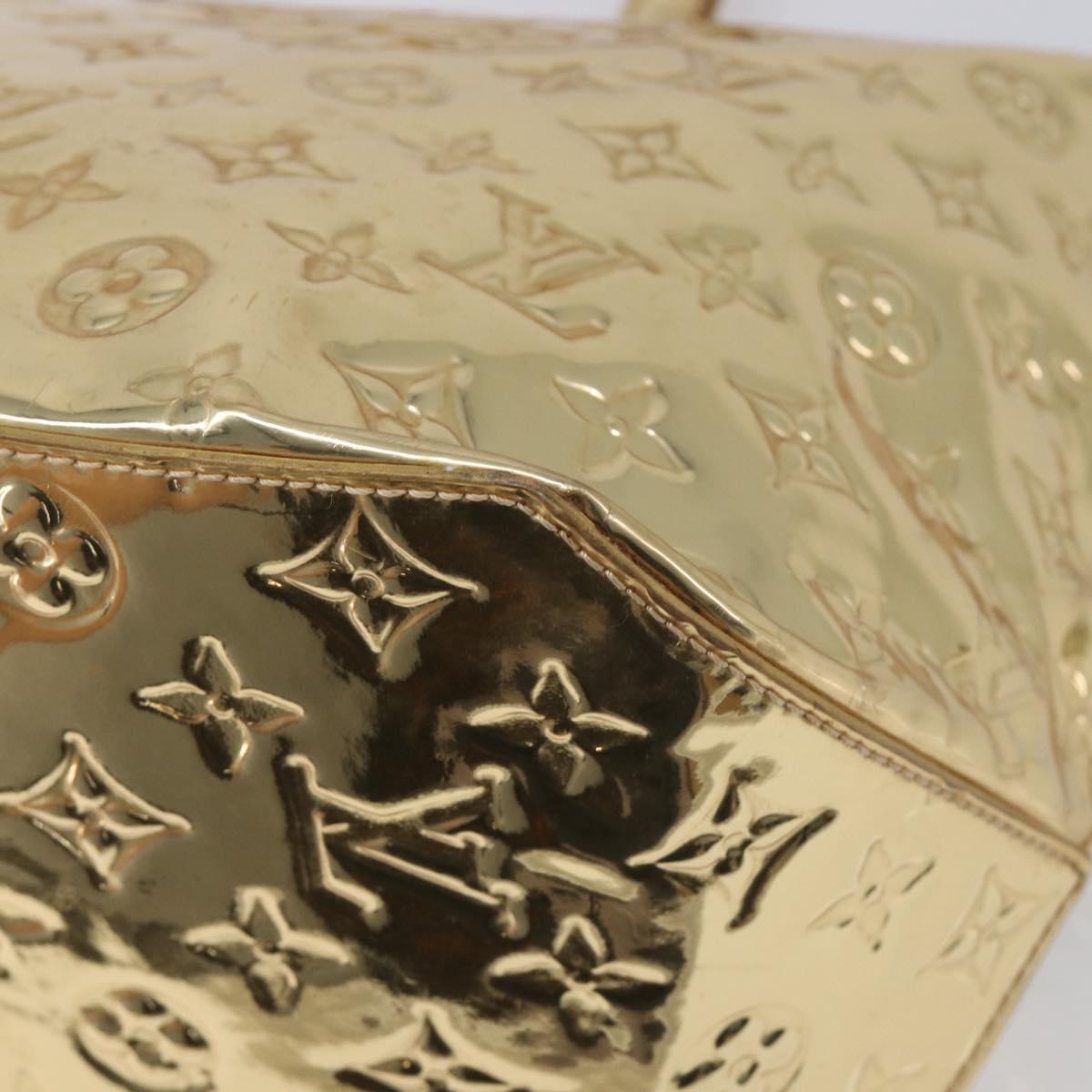 LOUIS VUITTON Monogram Miroir Bellevue GM Tote Bag Gold LV Auth 215596