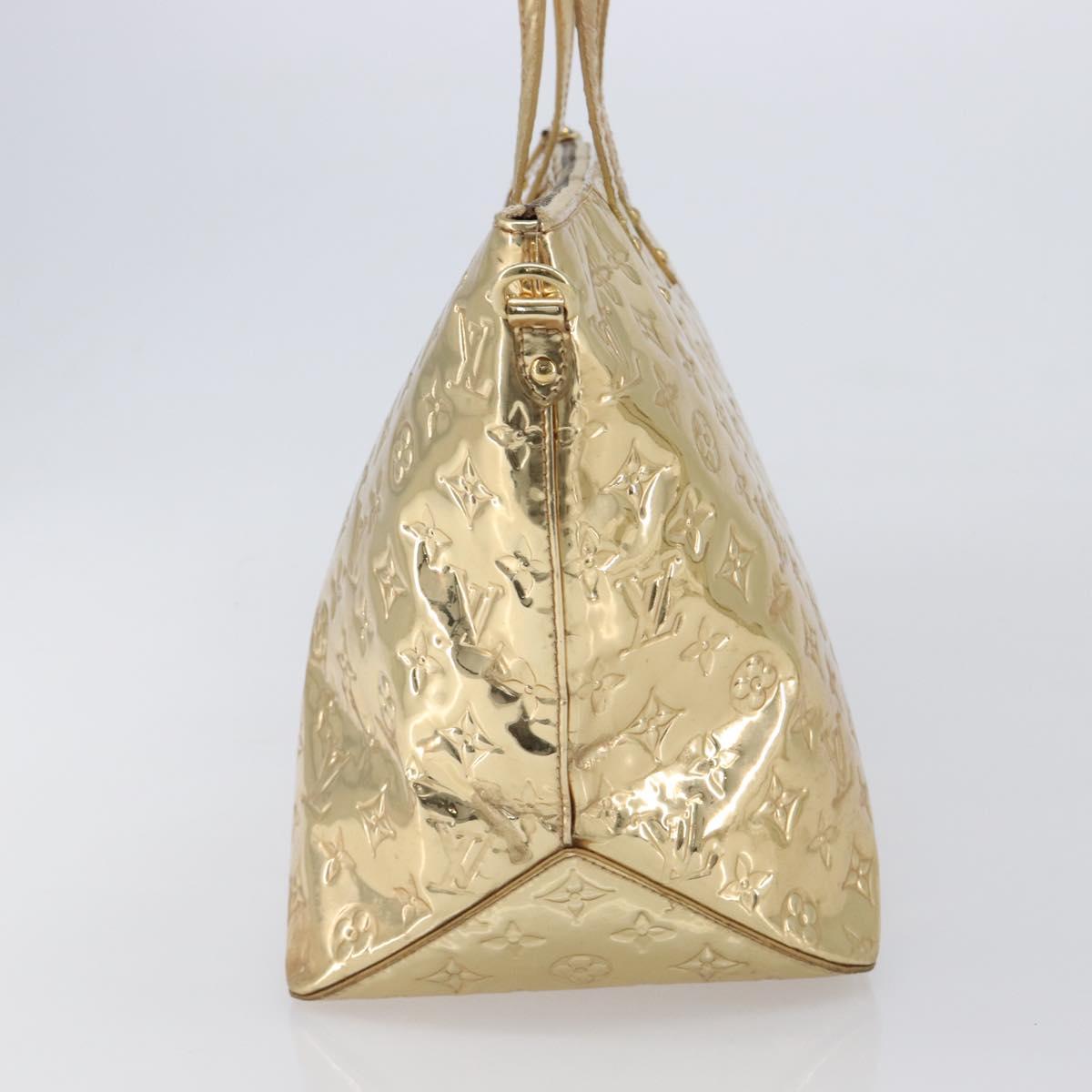 LOUIS VUITTON Monogram Miroir Bellevue GM Tote Bag Gold LV Auth 215596