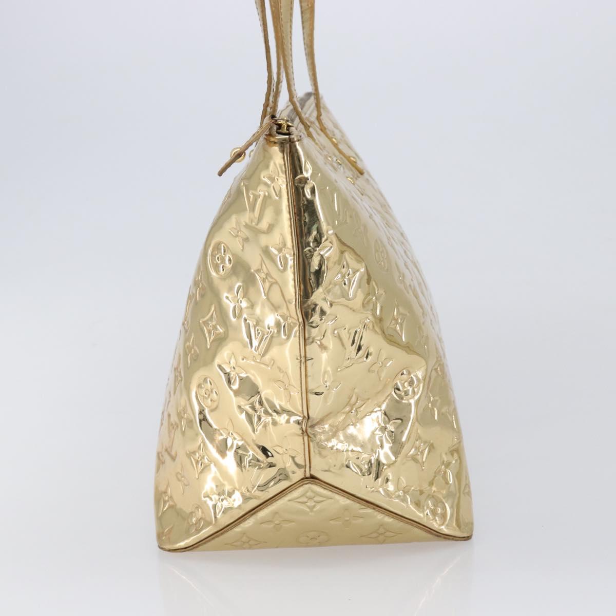 LOUIS VUITTON Monogram Miroir Bellevue GM Tote Bag Gold LV Auth 215596