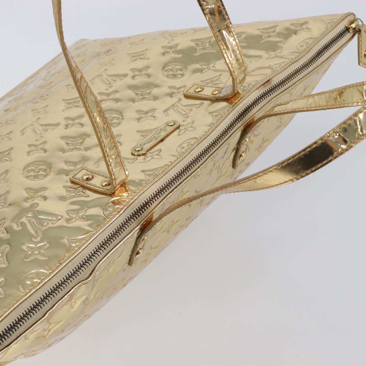 LOUIS VUITTON Monogram Miroir Bellevue GM Tote Bag Gold LV Auth 215596