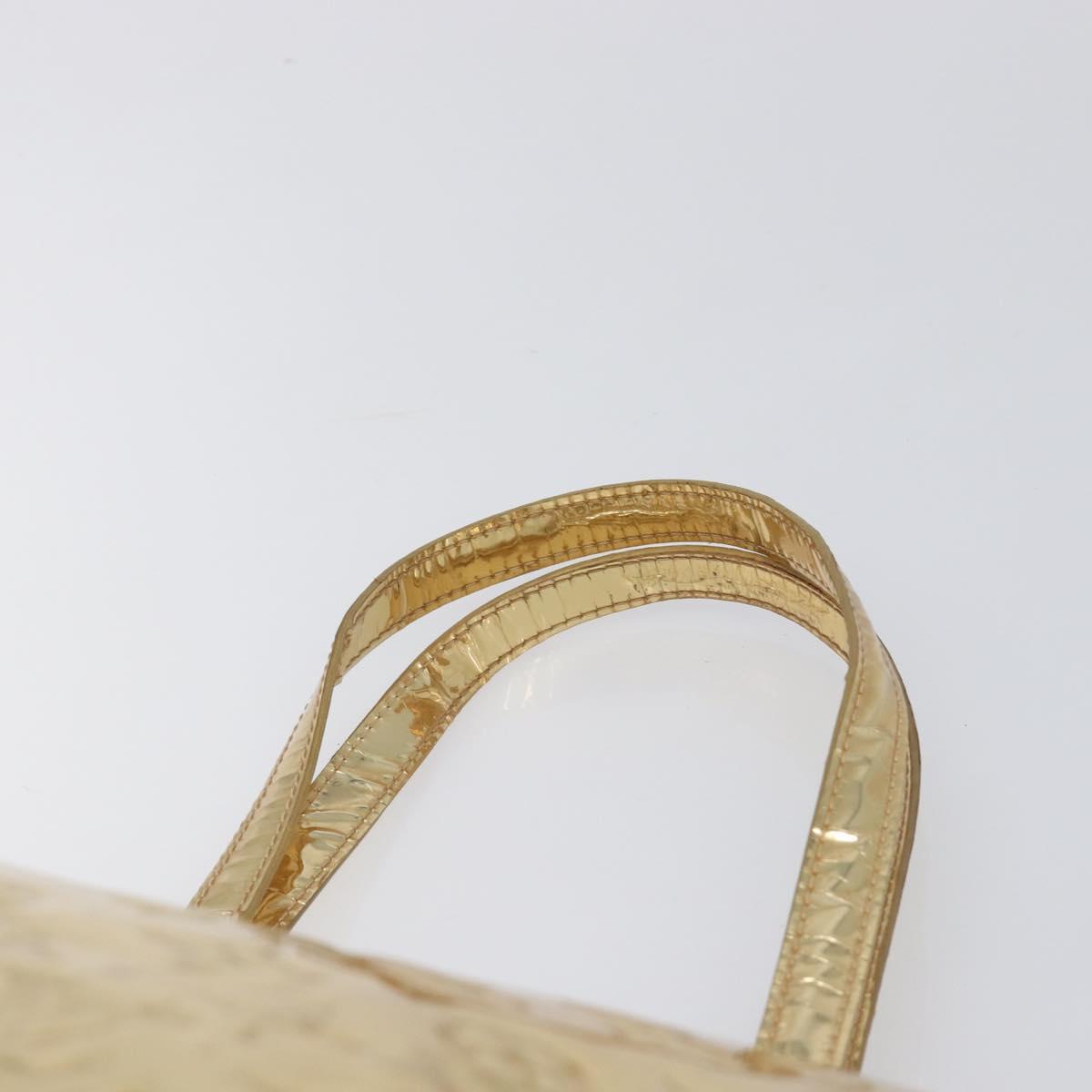 LOUIS VUITTON Monogram Miroir Bellevue GM Tote Bag Gold LV Auth 215596