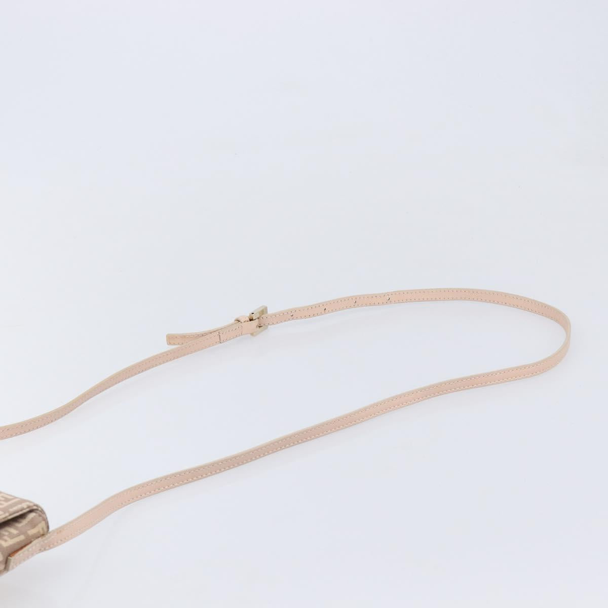 FENDI Zucchino Canvas Mamma Baguette Shoulder Bag Pink Gold Auth 215607V