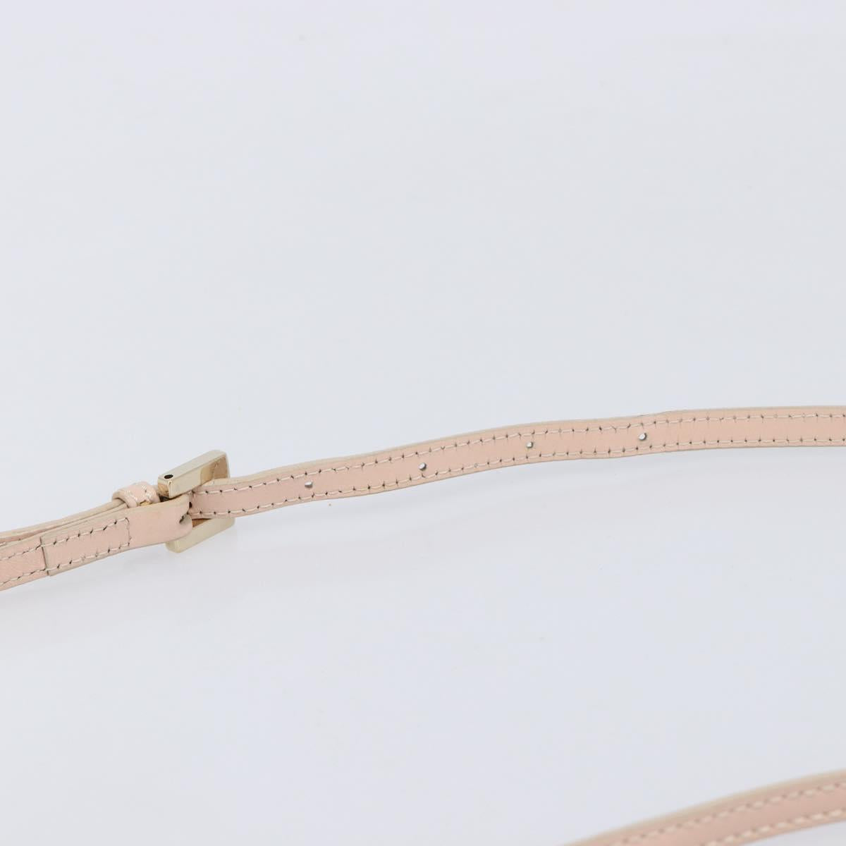 FENDI Zucchino Canvas Mamma Baguette Shoulder Bag Pink Gold Auth 215607V