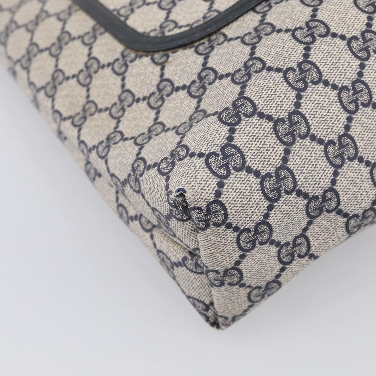 GUCCI GG Supreme Sherry Line Tote Bag PVC Navy Gold 39 02 003 Auth 215608A