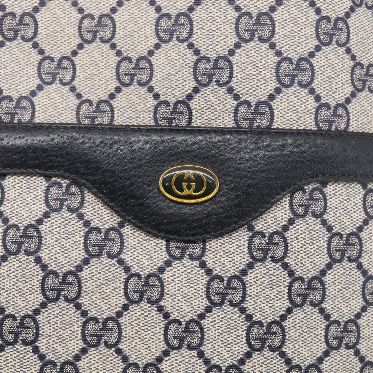 GUCCI GG Supreme Sherry Line Tote Bag PVC Navy Gold 39 02 003 Auth 215608A