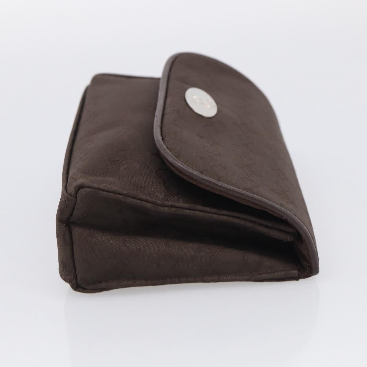 CELINE C Macadam Canvas Pouch Brown Silver Auth 215614