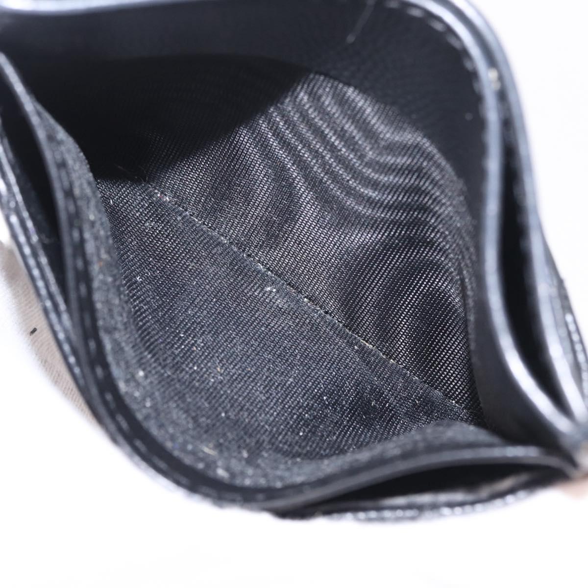 Saint Laurent Cassandra Card Case Leather Black Gold Auth 215617V
