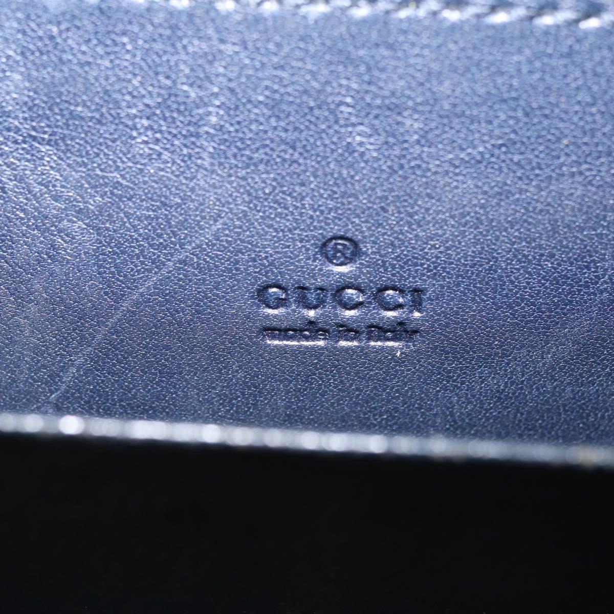 GUCCI GG Supreme Coin Purse PVC Navy Silver 235558 Auth 215622A