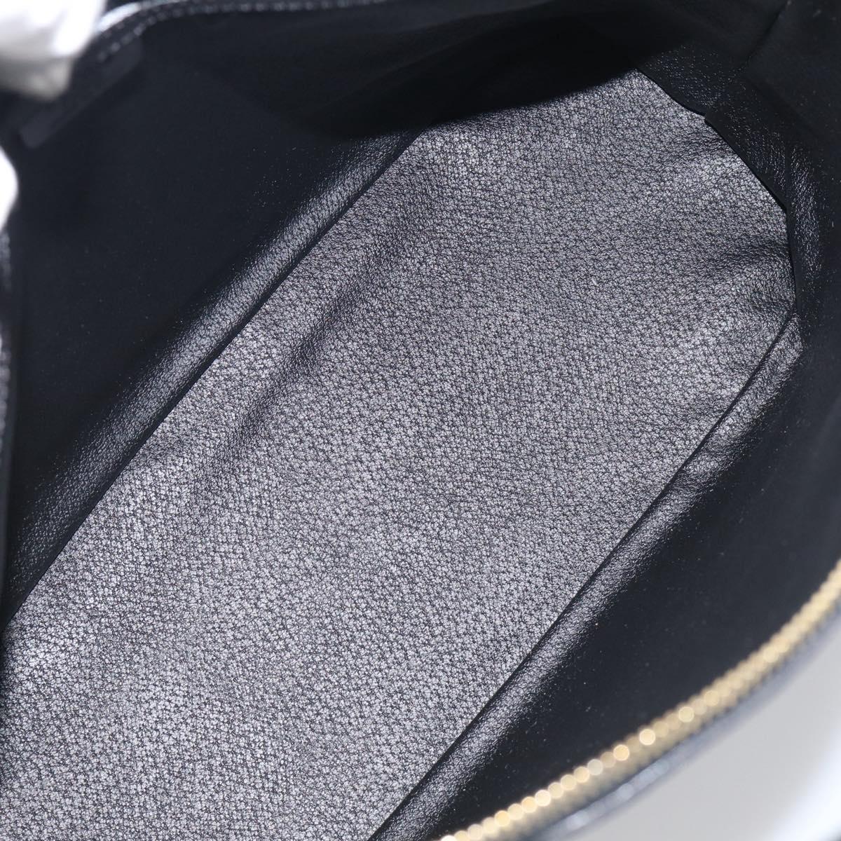 CELINE Macadam Hand Bag PVC 2way Black Gold Auth 215681A