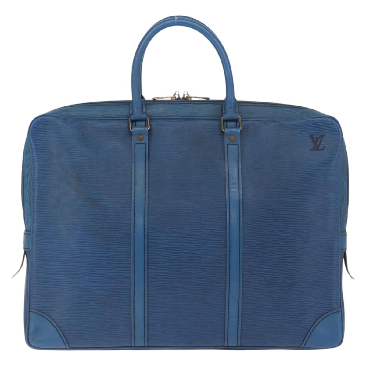 LOUIS VUITTON Epi Porte Documents Voyage Business Bag Blue M54475 LV Auth 215686