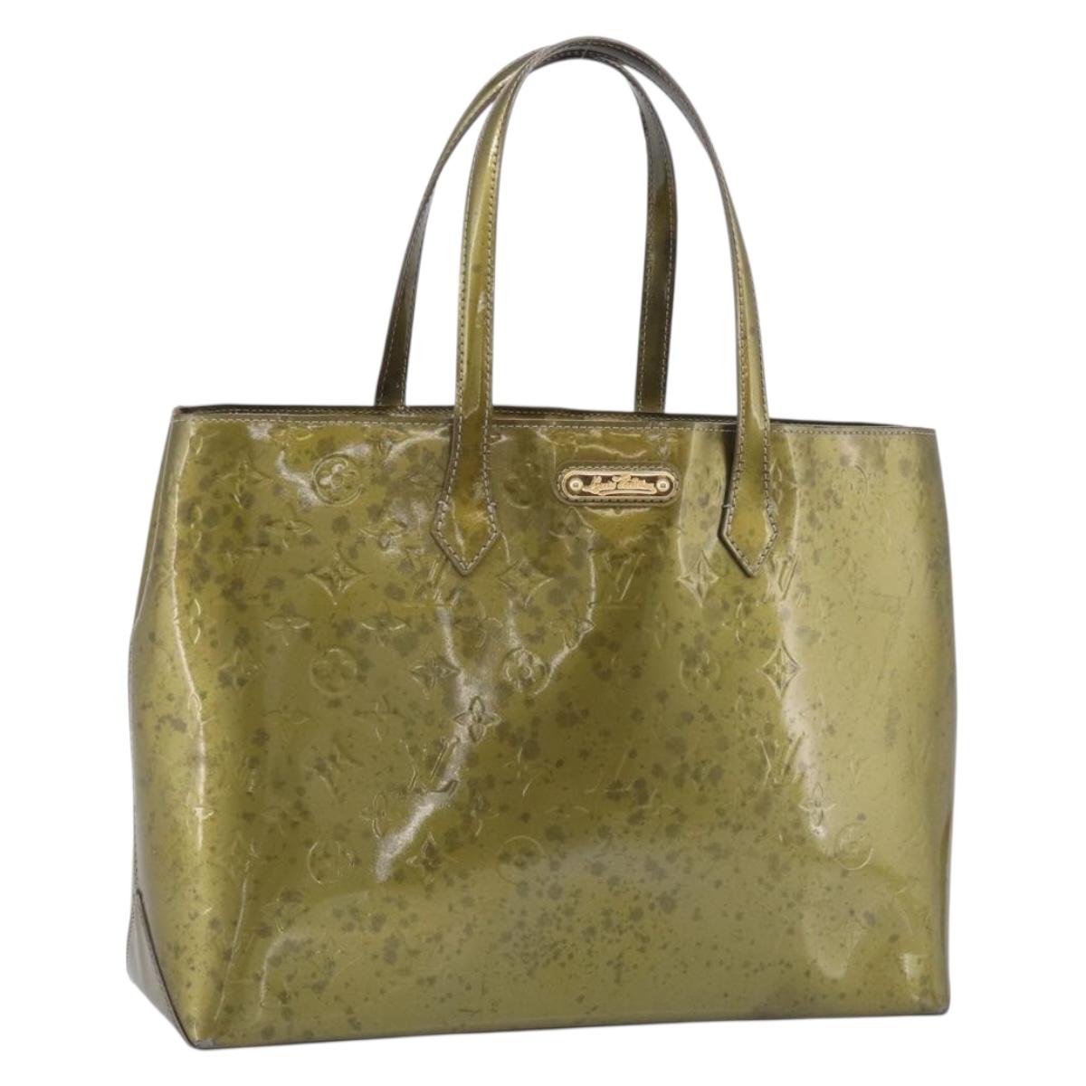 LOUIS VUITTON Monogram Vernis Wilshire GM Tote Bag Gris Art Deco LV Auth 215698