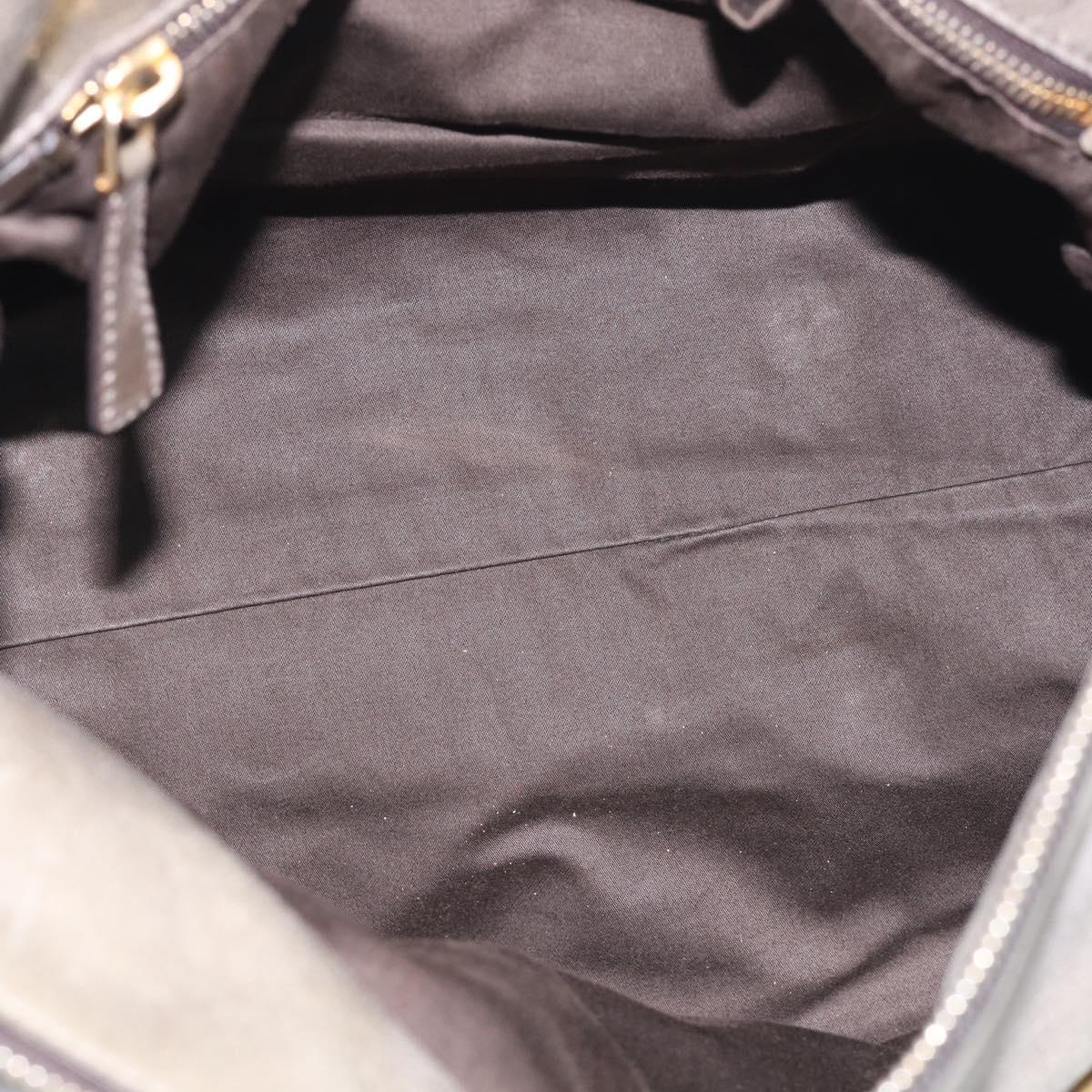 Miu Miu Vittero Hand Bag Leather 2way Gray Gold Auth 215811M