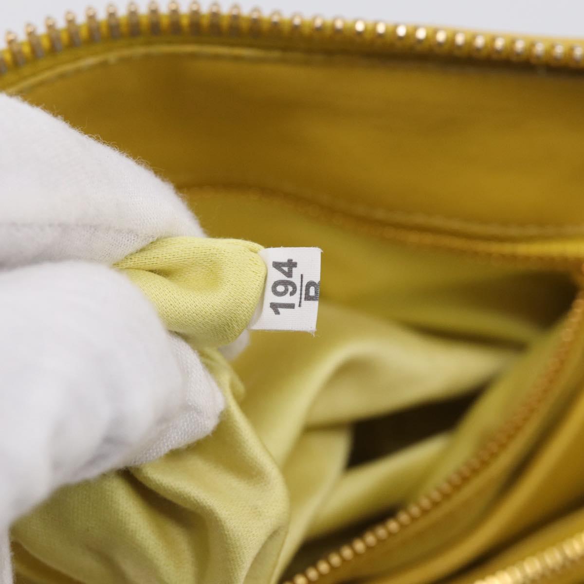 Miu Miu Matelasse Hand Bag Leather Yellow Gold Auth 215815