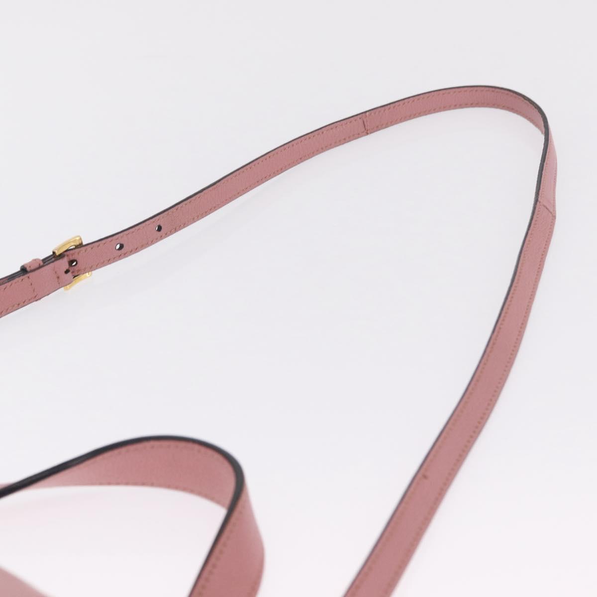Miu Miu Madras Hand Bag Leather 2way Pink Gold Auth 215832A