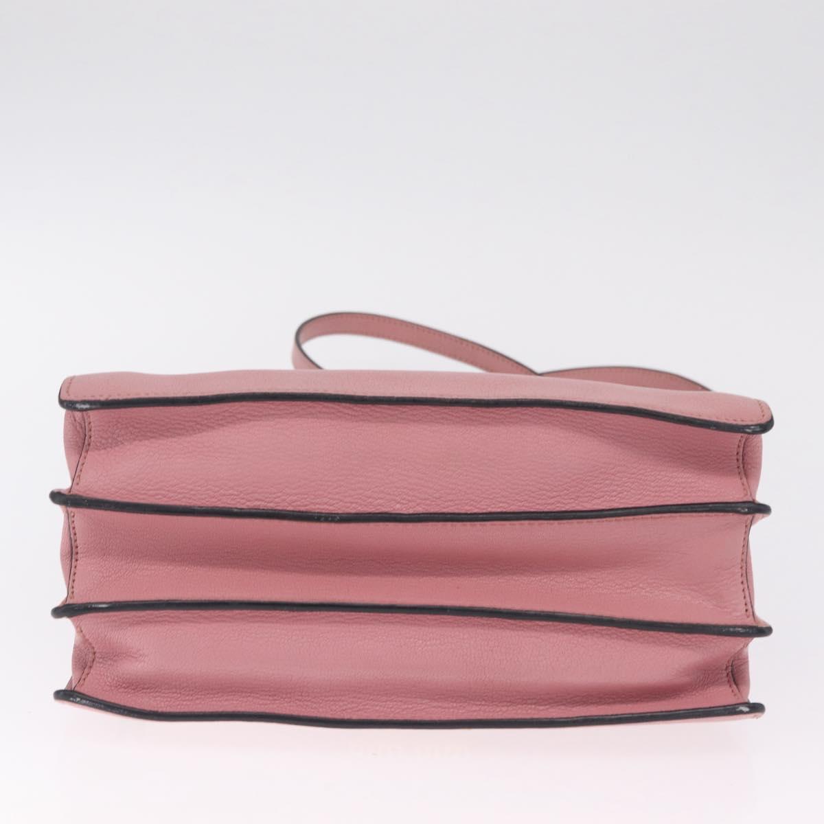 Miu Miu Madras Hand Bag Leather 2way Pink Gold Auth 215832A