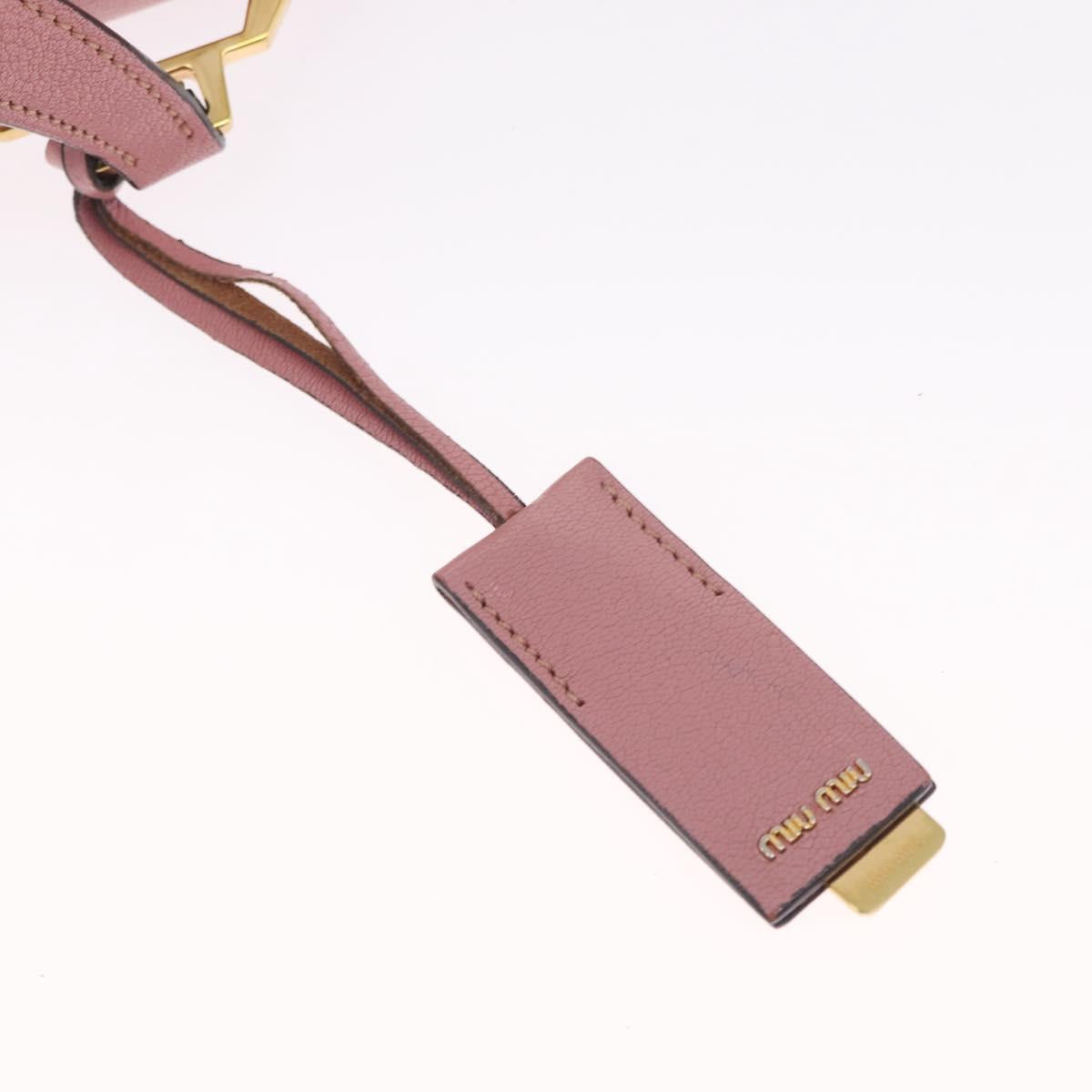 Miu Miu Madras Hand Bag Leather 2way Pink Gold Auth 215832A