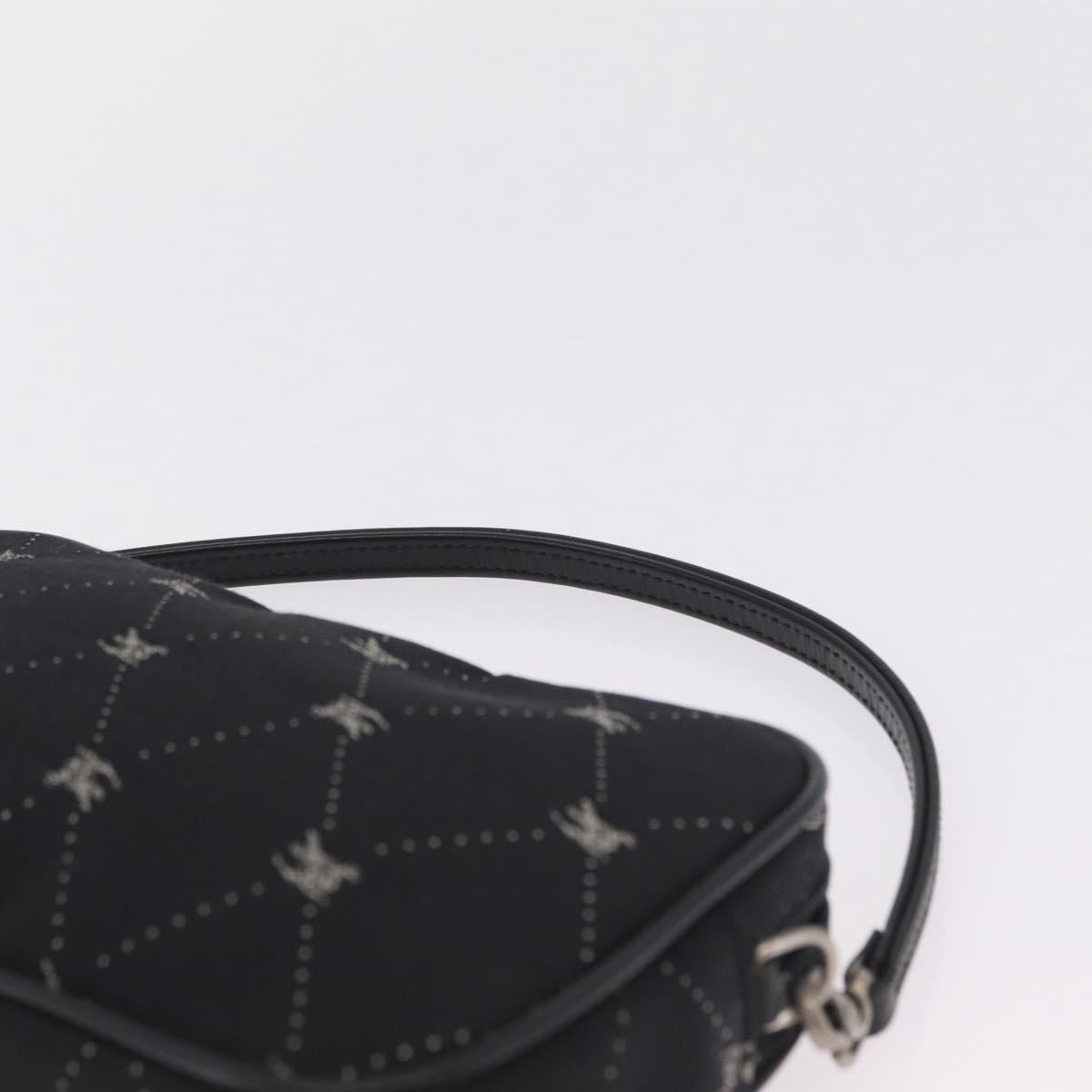 BURBERRY Blue Label Accessory Pouch Canvas Black Silver Auth 216132A