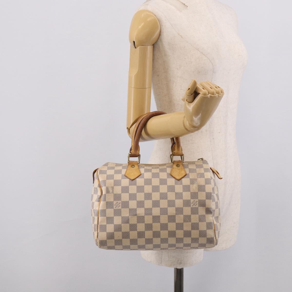 LOUIS VUITTON Damier Azur Speedy 25 Hand Bag N41534 LV Auth 216135