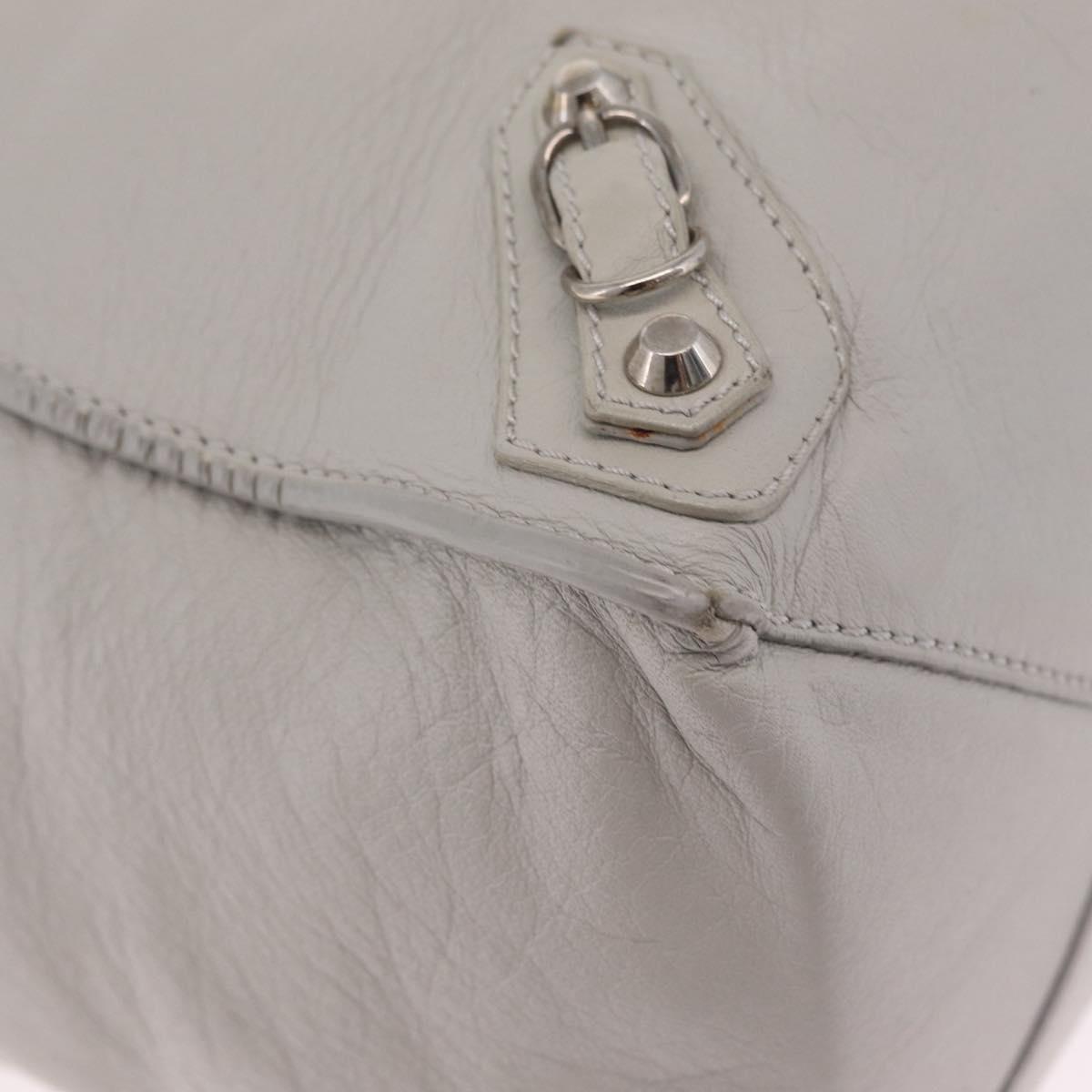 Balenciaga The Paper A5 Tote Bag Leather Gray Silver 255412 Auth 216142