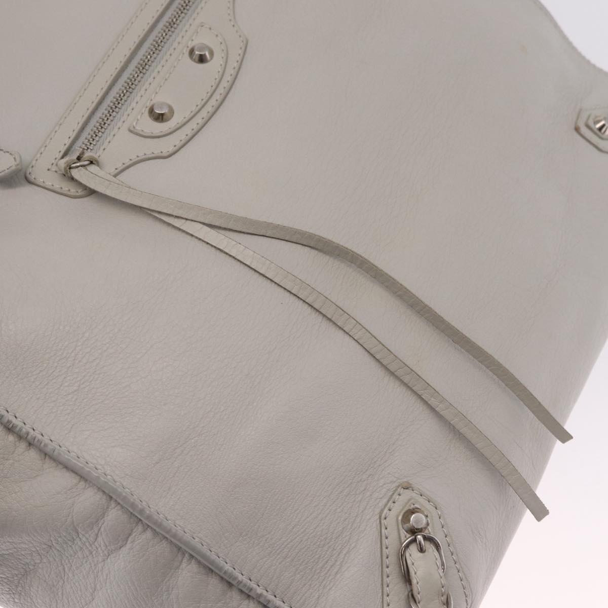 Balenciaga The Paper A5 Tote Bag Leather Gray Silver 255412 Auth 216142
