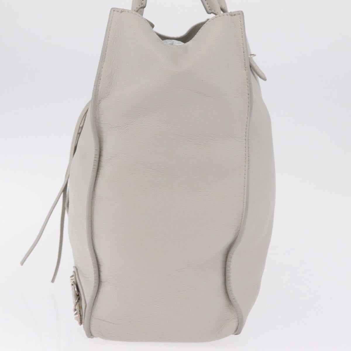 Balenciaga The Paper A5 Tote Bag Leather Gray Silver 255412 Auth 216142