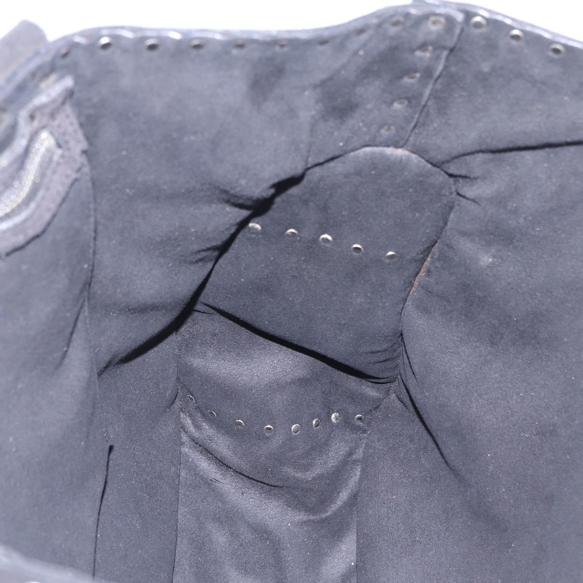 CELINE Boogie Bag Tote Bag Suede Black Silver Auth 216143A