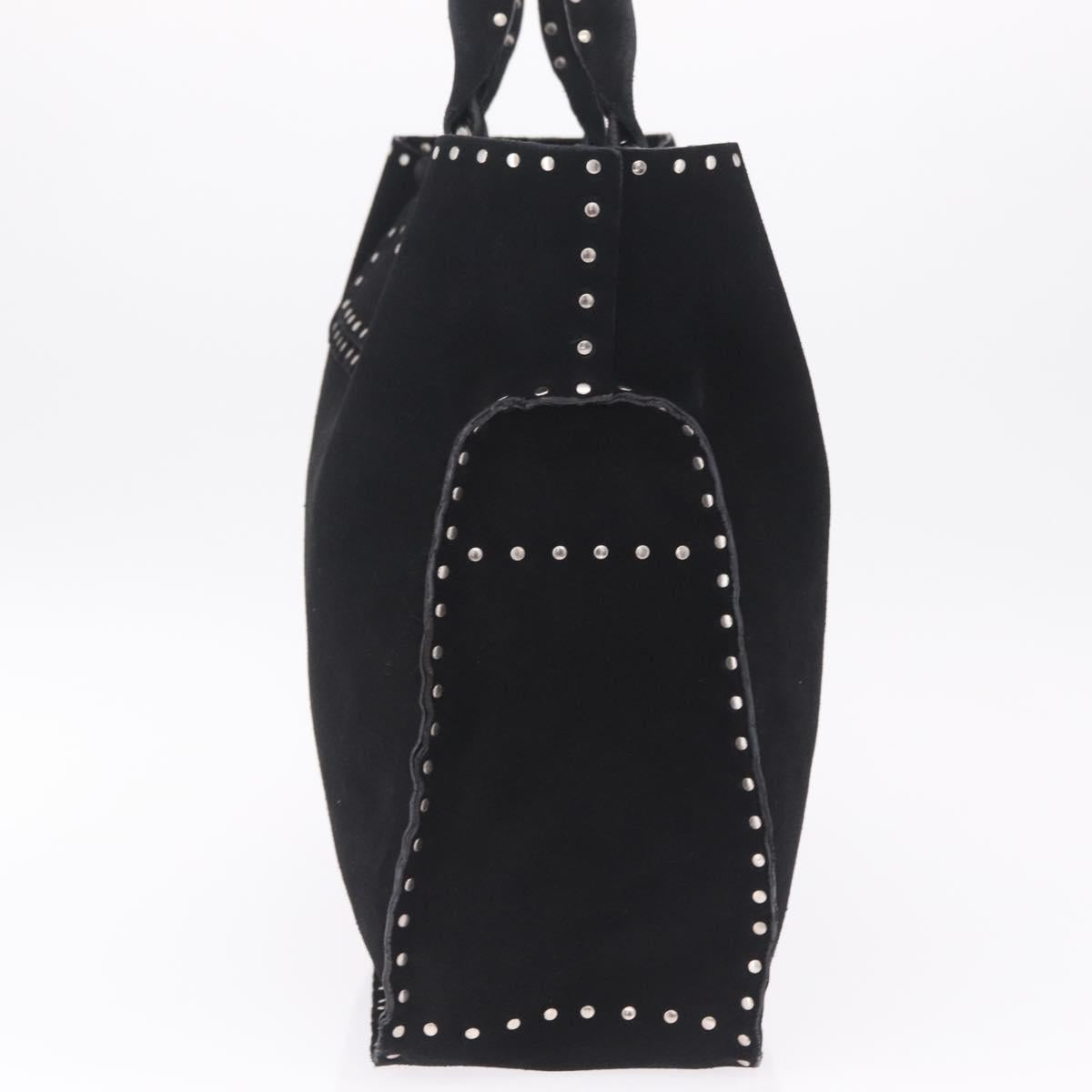 CELINE Boogie Bag Tote Bag Suede Black Silver Auth 216143A