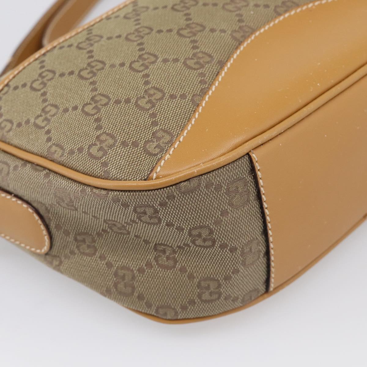 GUCCI GG Supreme Shoulder Bag Beige Gold Auth 216162