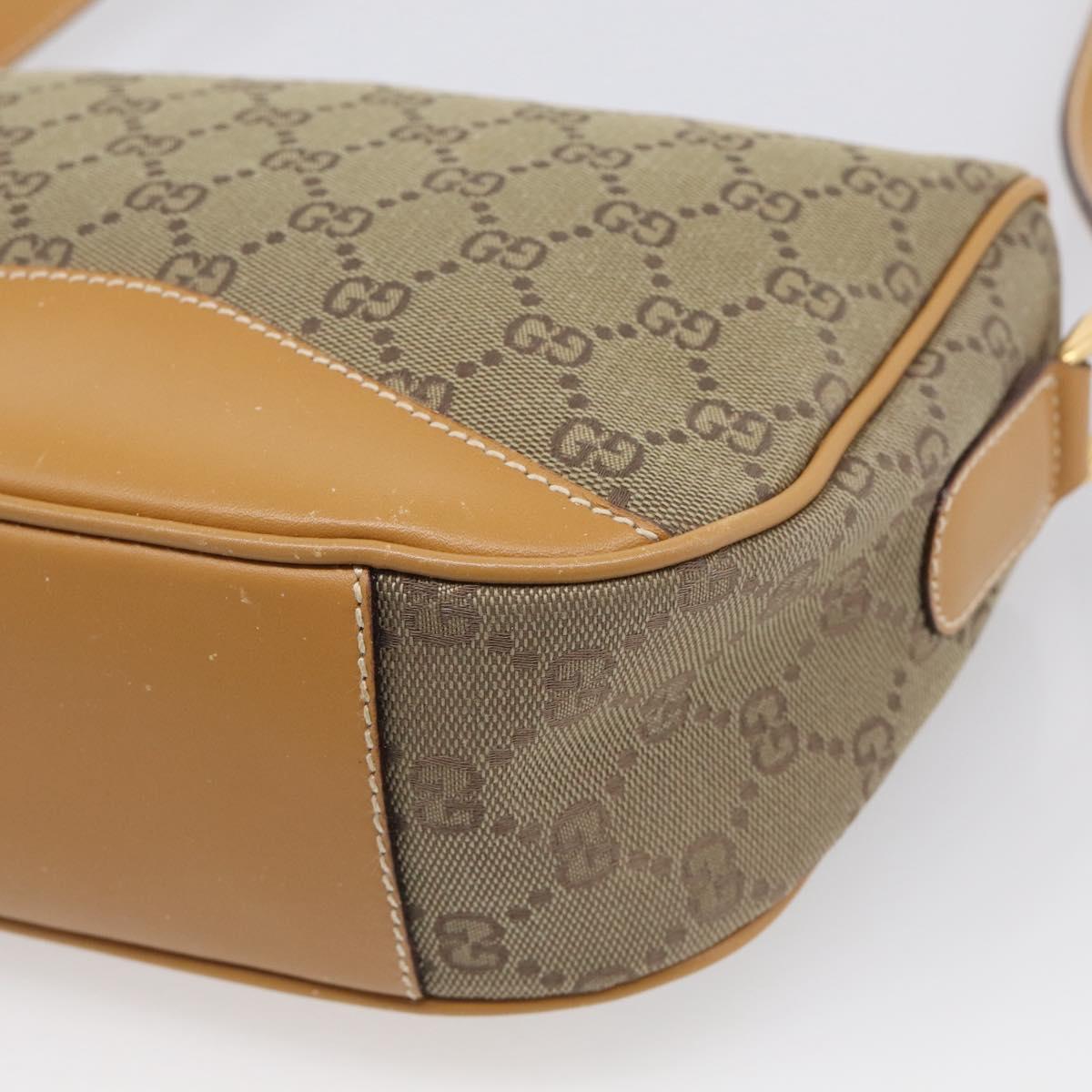 GUCCI GG Supreme Shoulder Bag Beige Gold Auth 216162