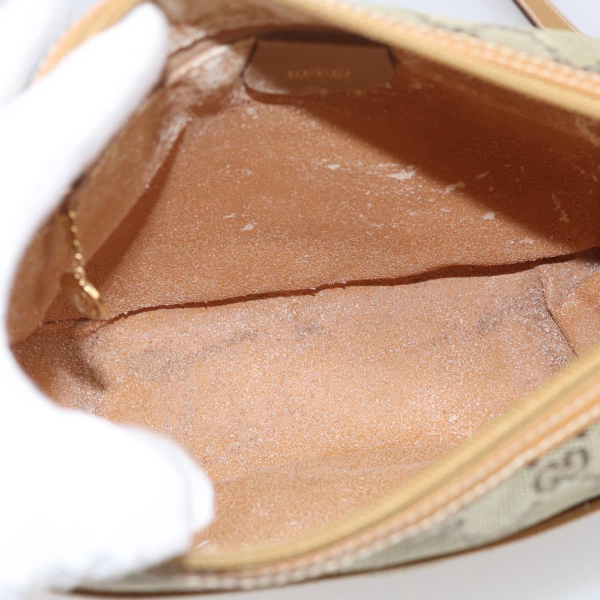 GUCCI GG Supreme Shoulder Bag Beige Gold Auth 216162