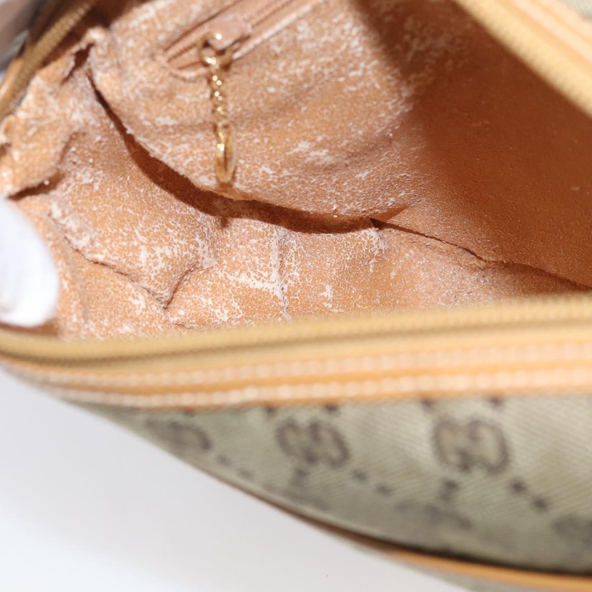 GUCCI GG Supreme Shoulder Bag Beige Gold Auth 216162