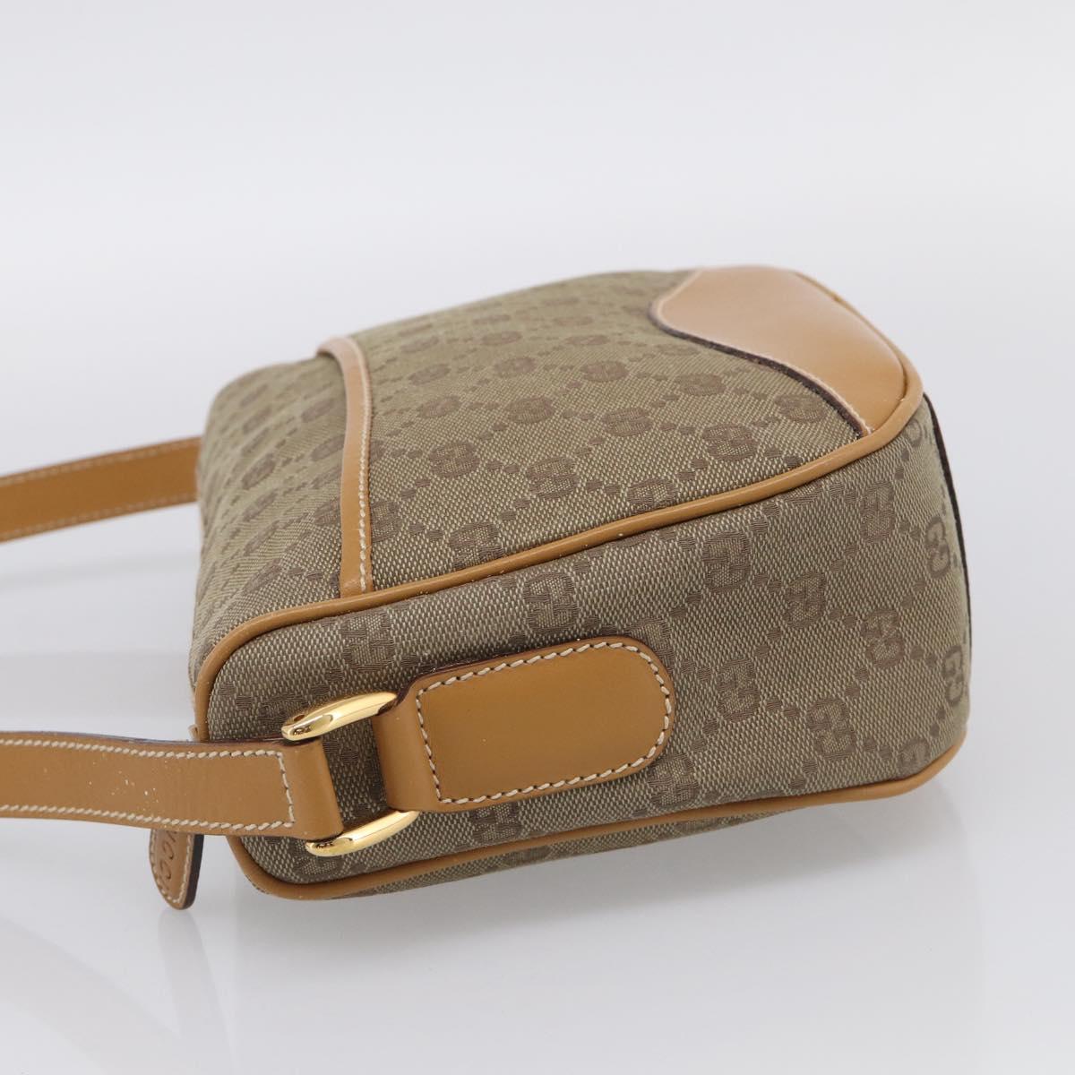 GUCCI GG Supreme Shoulder Bag Beige Gold Auth 216162