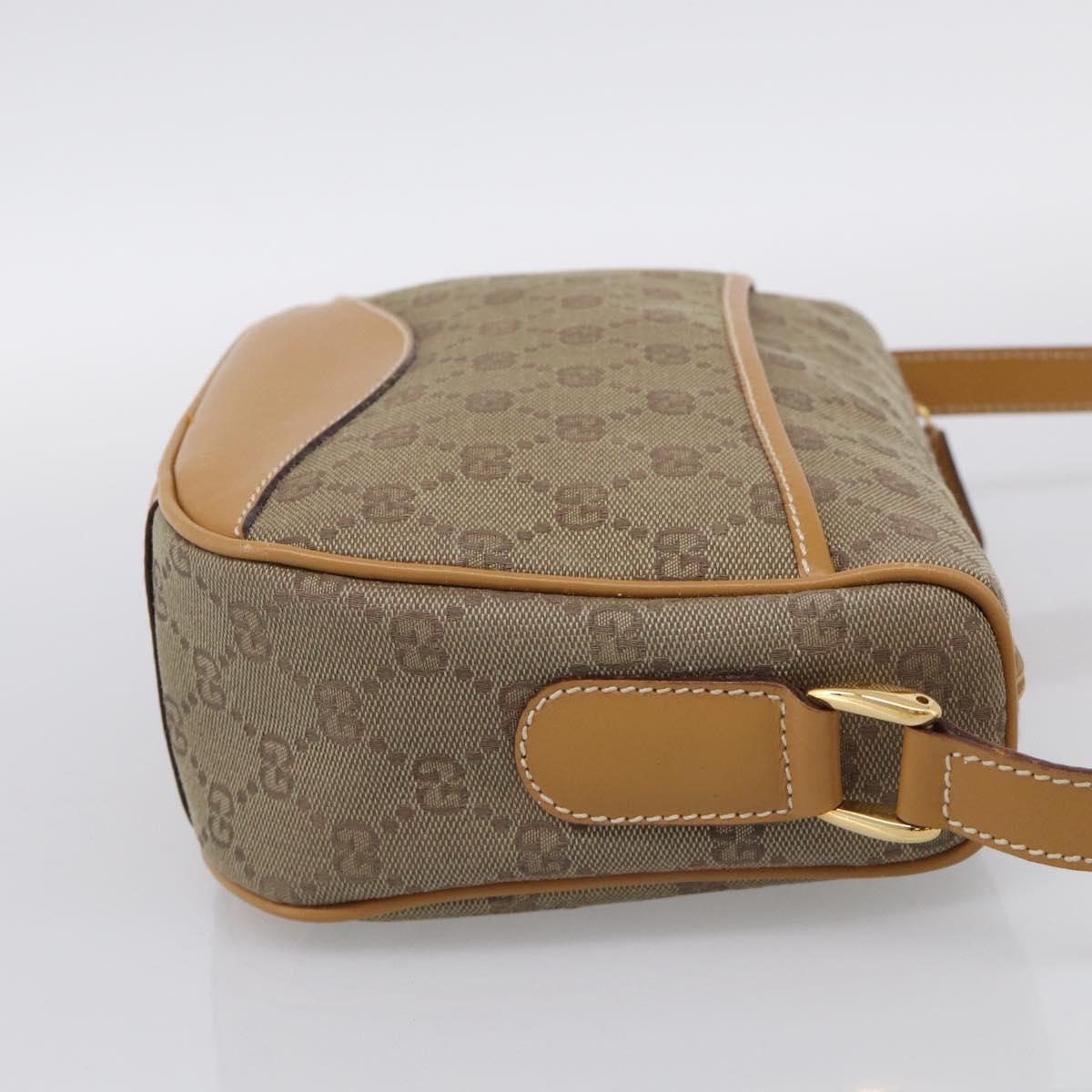 GUCCI GG Supreme Shoulder Bag Beige Gold Auth 216162