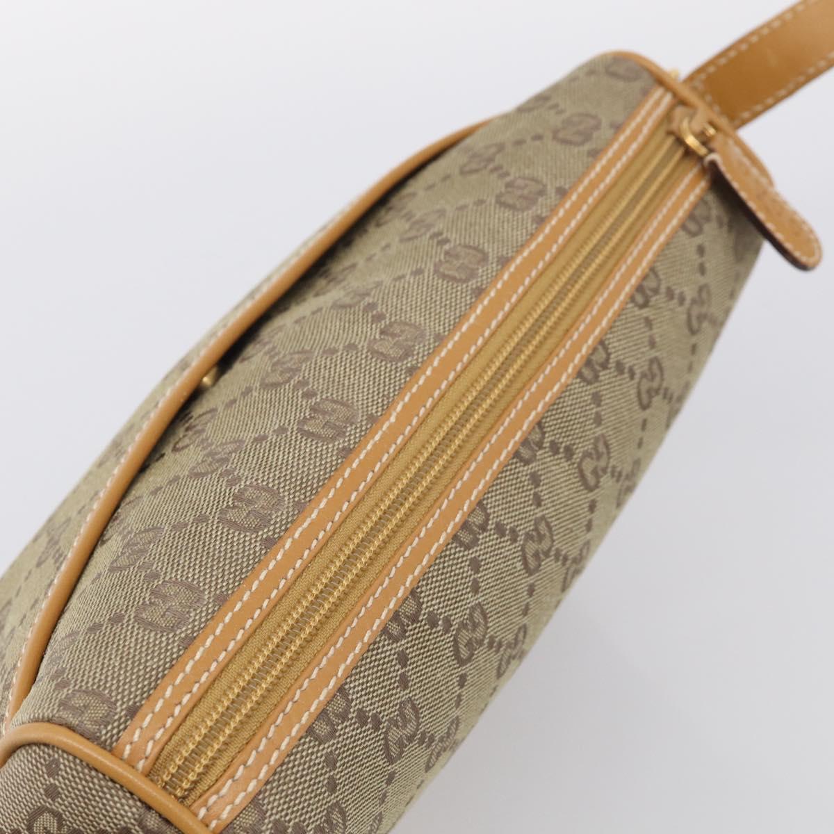 GUCCI GG Supreme Shoulder Bag Beige Gold Auth 216162