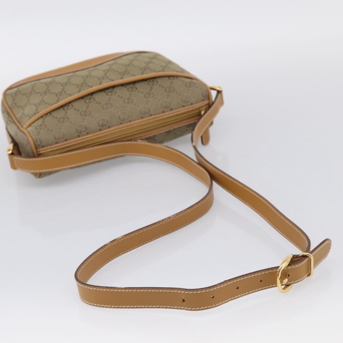 GUCCI GG Supreme Shoulder Bag Beige Gold Auth 216162