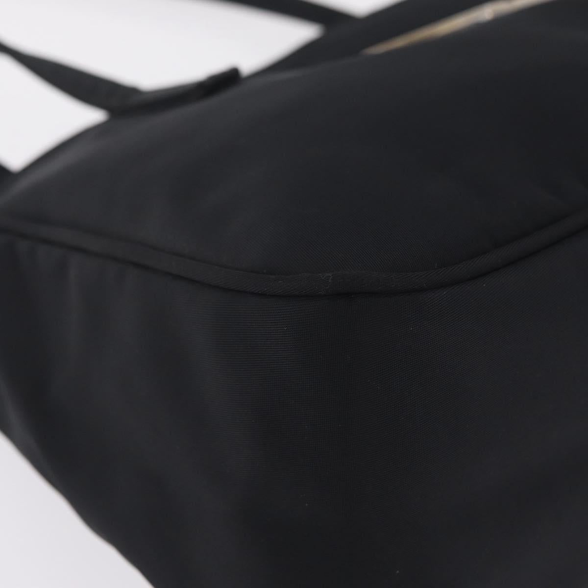 FENDI Tote Bag Nylon Black Silver Auth 216166A