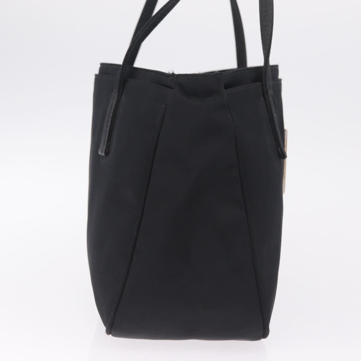 FENDI Tote Bag Nylon Black Silver Auth 216166A