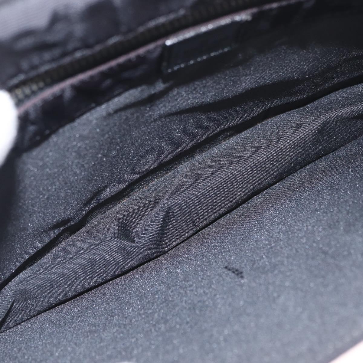 FENDI Zucca Canvas Clutch Bag Black Silver Auth 216171