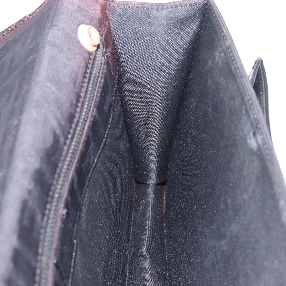 FENDI Zucca Canvas Clutch Bag Black Silver Auth 216171