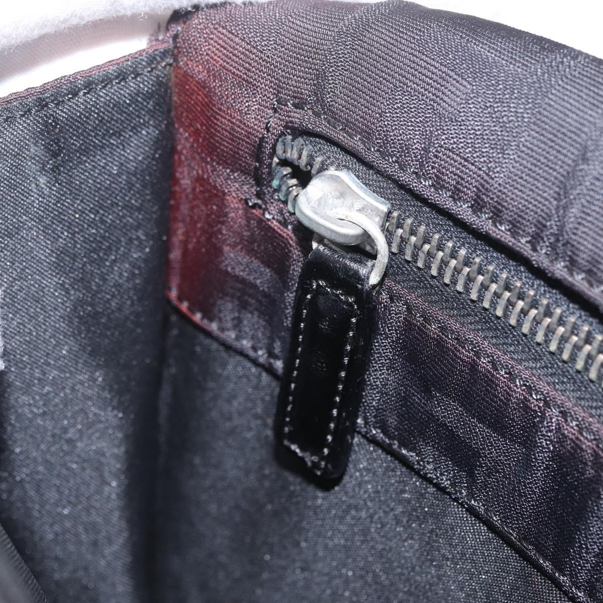 FENDI Zucca Canvas Clutch Bag Black Silver Auth 216171