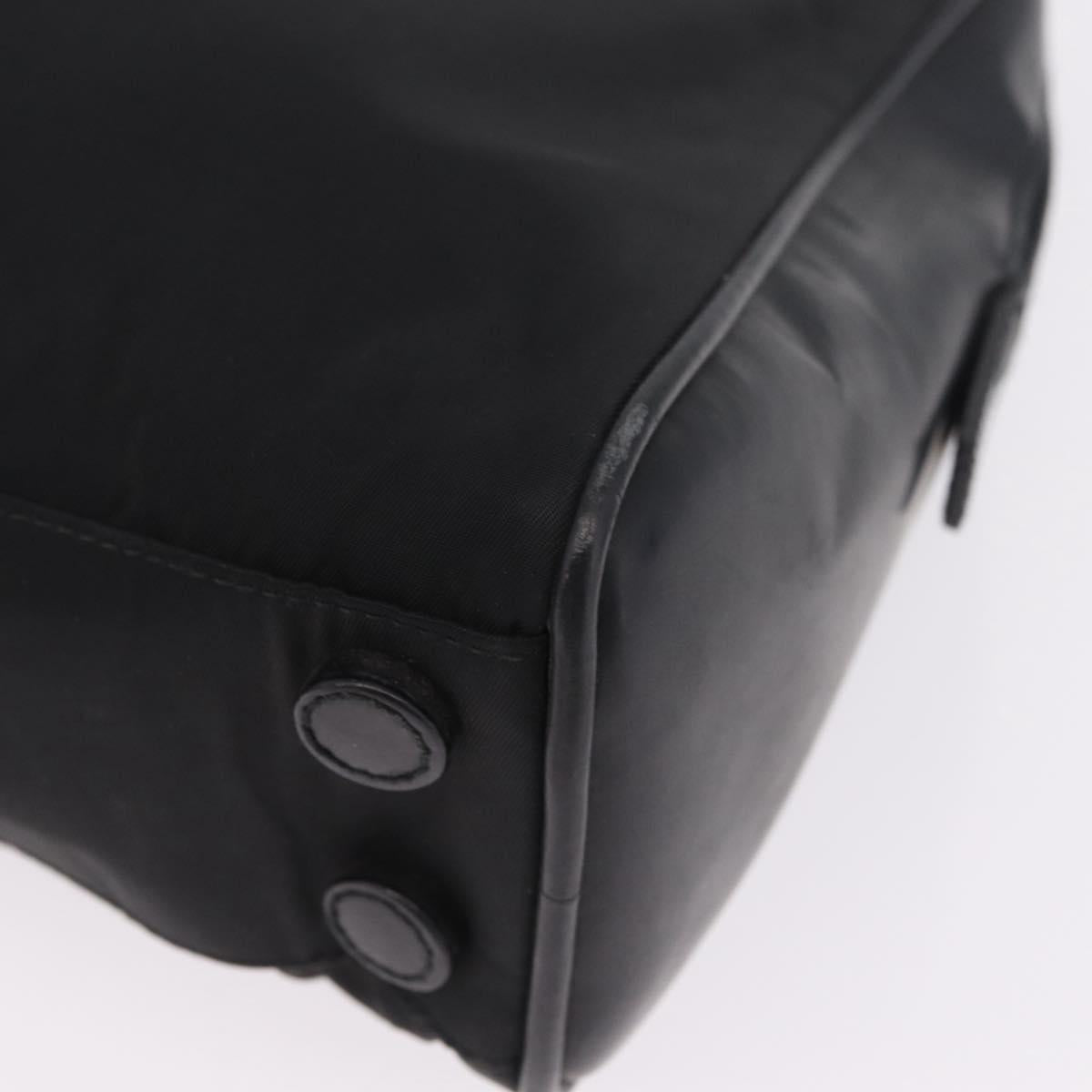 PRADA Hand Bag Nylon Black Silver Auth 216172